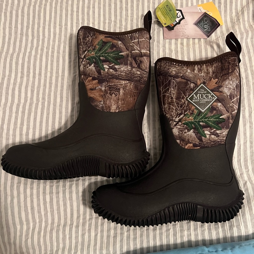 Muck Kids' Woodland Camo Rain Boots - Black and Brown